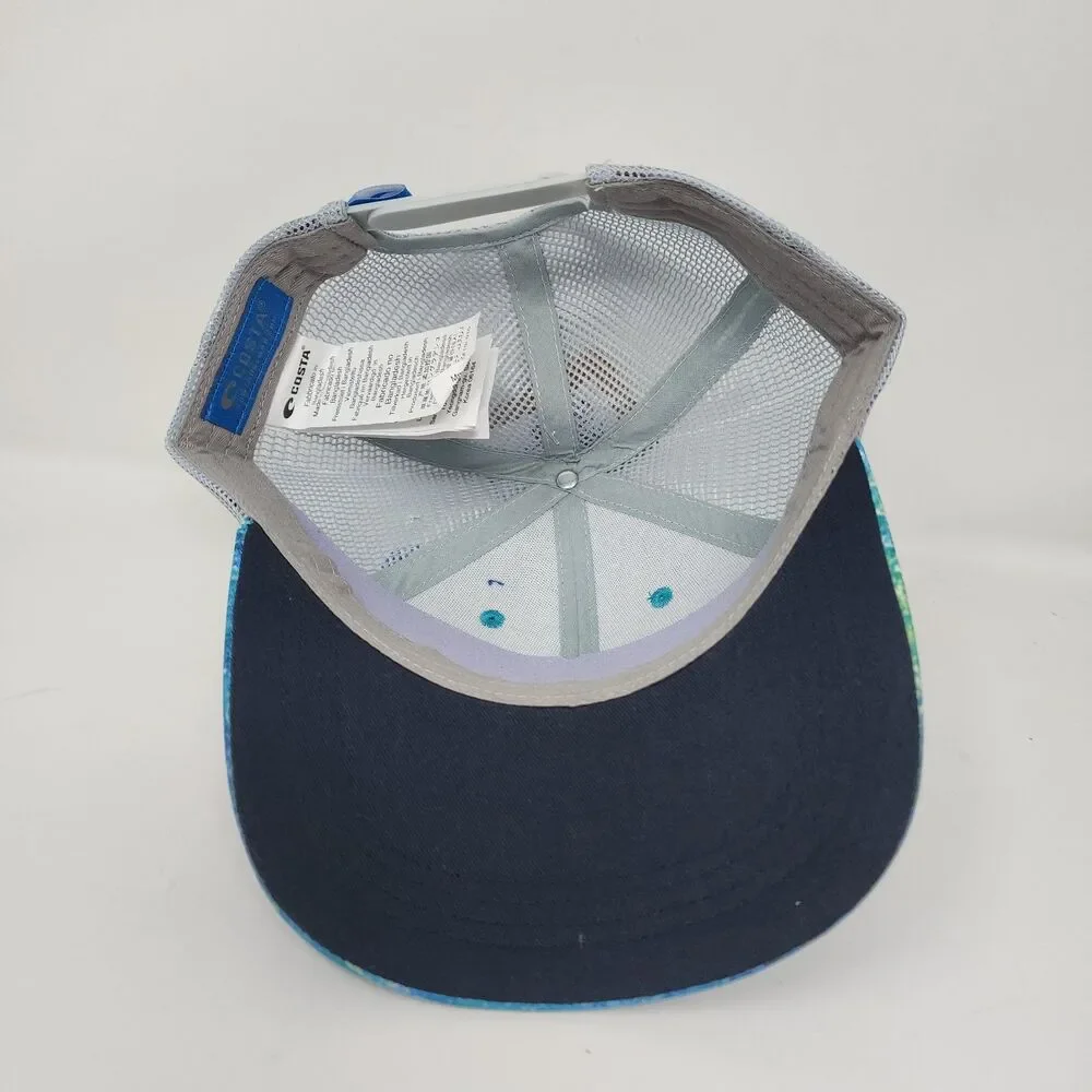 Mossy Oak Costa Del Mar Trucker Hat Mens Fishing snapback Logo Patch Blue Cap